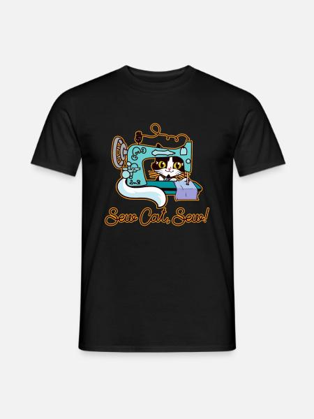 Couture chat hobby tailleur humour - T-shirt homme - noir