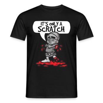 ITS ONLY A SCRATCH Ritter mit Fleischwunde Humor - Männer T-Shirt - Schwarz - Vorne - AI Model Male 178 light (178cm)