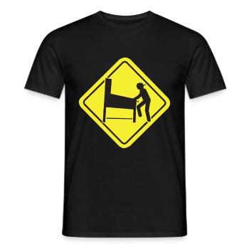 PINBALL street sign humor pinball player joke - Men's T-Shirt - black - Front - AI Model Male 178 light (178cm)