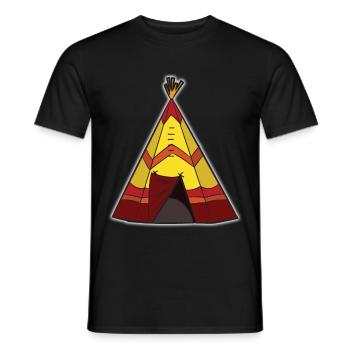 TEEPEE Indian Tent - Men's T-Shirt - black - Front - AI Model Male 178 light (178cm)