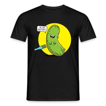STOP THAT PICKLES Kitzelige Gurke Humor Spruch - Männer T-Shirt - Schwarz - Vorne - AI Model Male 178 light (178cm)