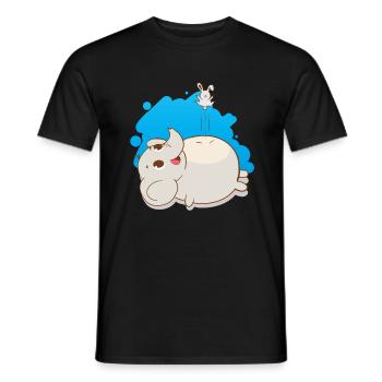 Springende Maus auf Elefant - Männer T-Shirt - Schwarz - Vorne - AI Model Male 178 light (178cm)