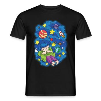 Funny girl with cozy childrens humor - Men's T-Shirt - black - Front - AI Model Male 178 light (178cm)