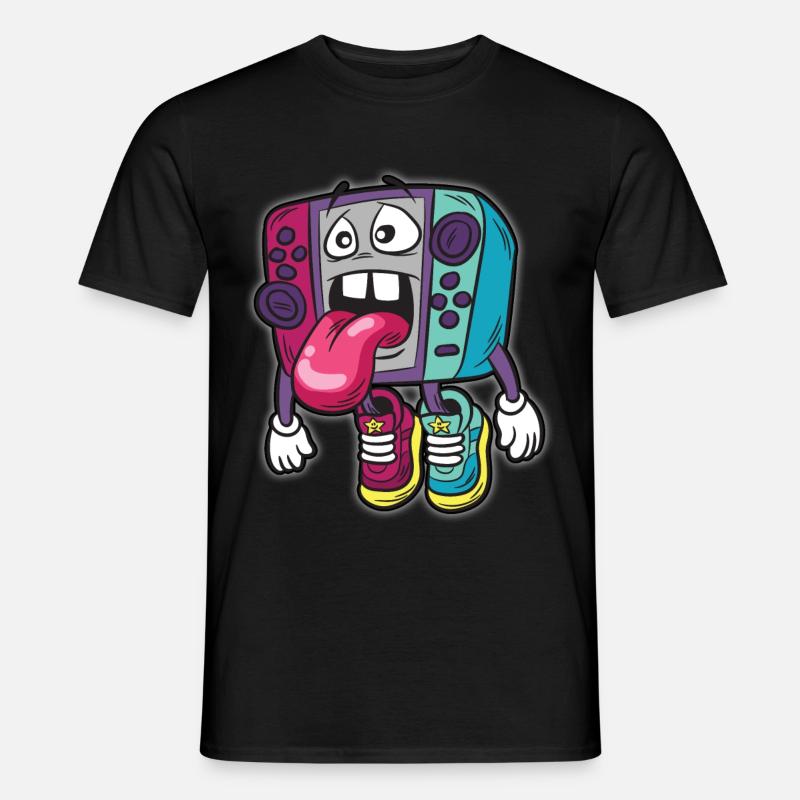 Gamer Humor Lustiger Cartoon Comic Controller - Männer T-Shirt - Schwarz