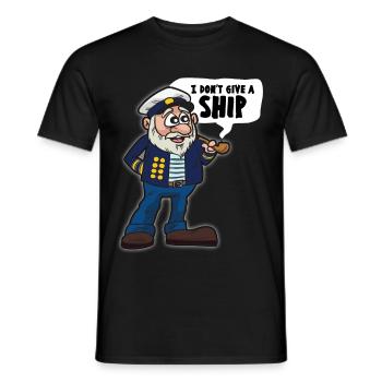 I DONT GIVE A SHIP Funny sailor sailor - Men's T-Shirt - black - Front - AI Model Male 178 light (178cm)