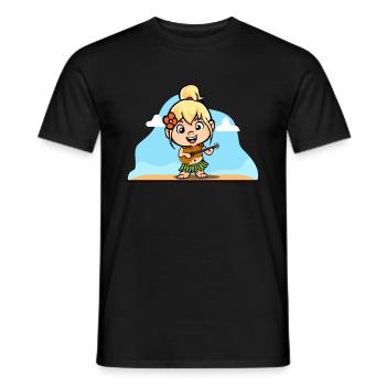 Hula Hawai fille avec bastrock Girarre Aloha - T-shirt homme - noir - Devant - AI Model Male 178 light (178cm)