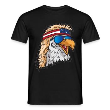 Pygargue à tête blanche américaine Patriot USA - T-shirt homme - noir - Devant - AI Model Male 178 light (178cm)