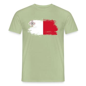 Drapeau de Malte - T-shirt homme - vert sauge - Devant - AI Model Male 178 light (178cm)