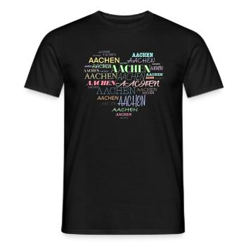 Ville d’Aix-la-Chapelle, NRW, Fleur, Alemannia, Cathédrale, Cadeau - T-shirt homme - noir - Devant - AI Model Male 178 light (178cm)