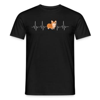 CORGI HEARTBEAT - Men's T-Shirt - black - Front - AI Model Male 178 light (178cm)