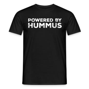 POWERED BY HUMMUS - Men's T-Shirt - black - Front - AI Model Male 178 light (178cm)