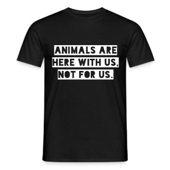 Tiere sind hier bei uns für Veganer - Männer T-Shirt - Schwarz - Vorne - AI Model Male 178 light (178cm)