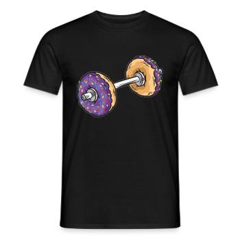 Donut dumbbell - Men's T-Shirt - black - Front - AI Model Male 178 light (178cm)