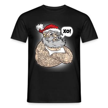 Père Noël avec des tatouages - T-shirt homme - noir - Devant - AI Model Male 178 light (178cm)
