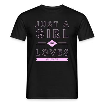 Nur ein Mädchen, das Volleyball liebt - Männer T-Shirt - Schwarz - Vorne - AI Model Male 178 light (178cm)