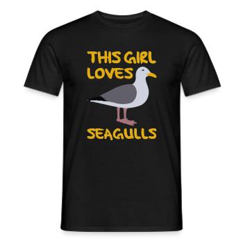 j'aime les mouettes mouette j'aime les mouettes fille fille - T-shirt homme - noir - Devant - AI Model Male 178 light (178cm)
