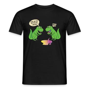 saurier tu as mangé la dernière licorne dino - T-shirt homme - noir - Devant - AI Model Male 178 light (178cm)