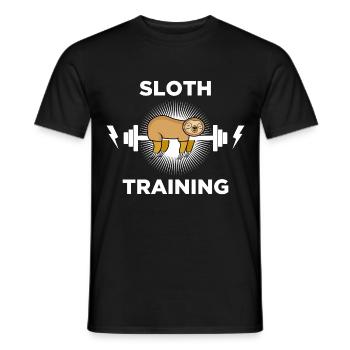 sloth running training verein rennen joggen faul - Männer T-Shirt - Schwarz - Vorne - AI Model Male 178 light (178cm)