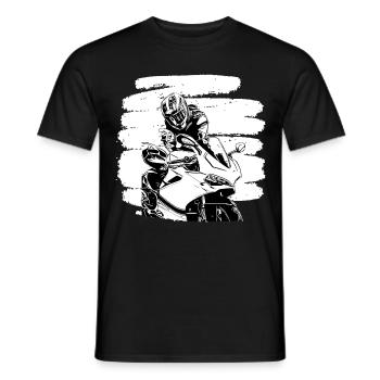 Motorcycle motorcycles motorcyclist biker lifestyle - Men's T-Shirt - black - Front - AI Model Male 178 light (178cm)