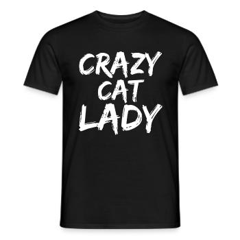 Crazy Cat Lady Funny Cat Lover Girl - Men's T-Shirt - black - Front - AI Model Male 178 light (178cm)