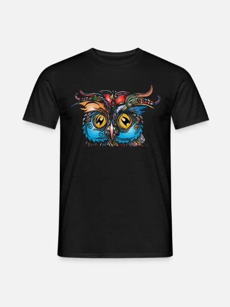 Eule - Männer T-Shirt - Schwarz