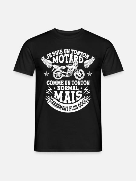 Je Suis Un Tonton Motard Plus Cool Cadeau Moto - T-shirt homme - noir