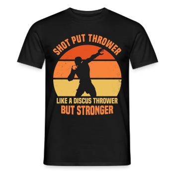 Shot put - Men's T-Shirt - black - Front - AI Model Male 178 light (178cm)