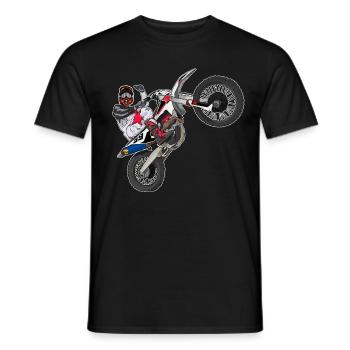 Motocross / Enduro / Freestyle mx / Dirtbike retro - Men's T-Shirt - black - Front - AI Model Male 178 light (178cm)