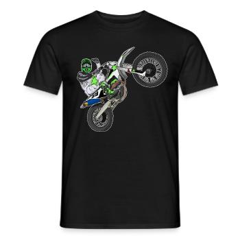 Motocross / Enduro / Freestyle mx / Dirtbike retro - Men's T-Shirt - black - Front - AI Model Male 178 light (178cm)