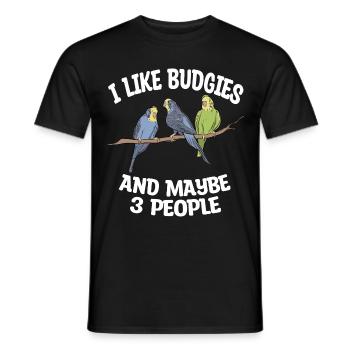 Amoureux de Budgerigar - T-shirt homme - noir - Devant - AI Model Male 178 light (178cm)