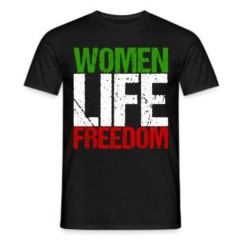 Iran Frauenrechte Feminismus Hijab Geschenk - Männer T-Shirt - Schwarz - Vorne - AI Model Male 178 light (178cm)