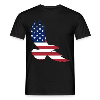 Aigle d’Amérique - T-shirt homme - noir - Devant - AI Model Male 178 light (178cm)