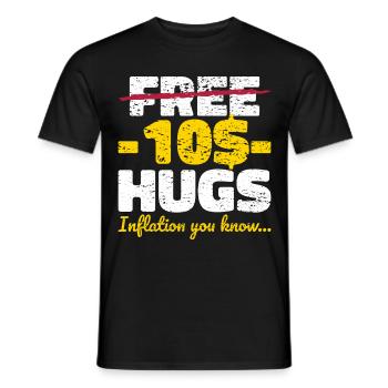 Idée cadeau Hugs sans inflation - T-shirt homme - noir - Devant - AI Model Male 178 light (178cm)