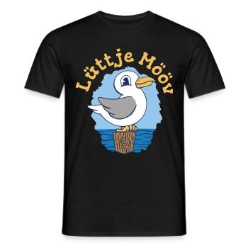 Lüttje Mööv Plattdeutsch kleine Möwe - Männer T-Shirt - Schwarz - Vorne - AI Model Male 178 light (178cm)