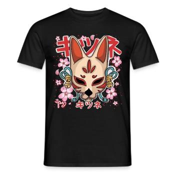 Yokai Kitsune - Männer T-Shirt - Schwarz - Vorne - AI Model Male 178 light (178cm)