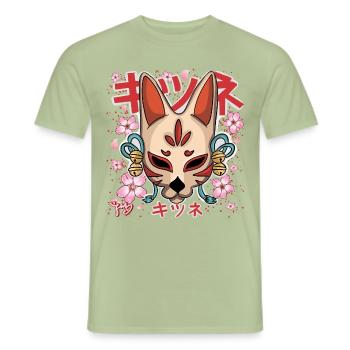 Yokai Kitsune - Männer T-Shirt - Sage - Vorne - AI Model Male 178 light (178cm)