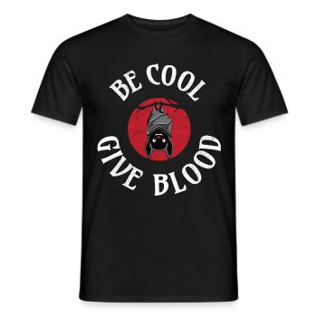 Be cool, give Blood! Fledermaus - Männer T-Shirt - Schwarz - Vorne - AI Model Male 178 light (178cm)