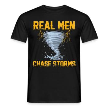 Sturm Spotter | Sturmjäger Sturmwarnungen Geschenk - Männer T-Shirt - Schwarz - Vorne - AI Model Male 178 light (178cm)