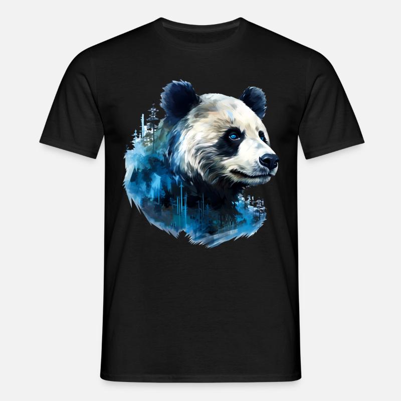 Panda - Männer T-Shirt - Schwarz