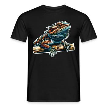 Bartagame Bartagamen Bearded Dragon - Men's T-Shirt - black - Front - AI Model Male 178 light (178cm)