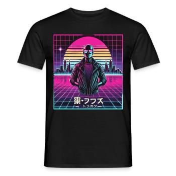Cyber 01 - Männer T-Shirt - Schwarz - Vorne - AI Model Male 178 light (178cm)