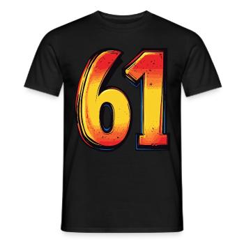 61 Zahl Bunt - Männer T-Shirt - Schwarz - Vorne - AI Model Male 178 light (178cm)