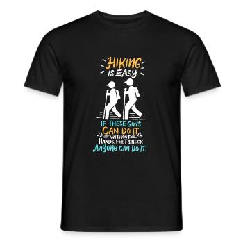 WANDERN: Hiking Is Easy - Männer T-Shirt - Schwarz - Vorne - AI Model Male 178 light (178cm)