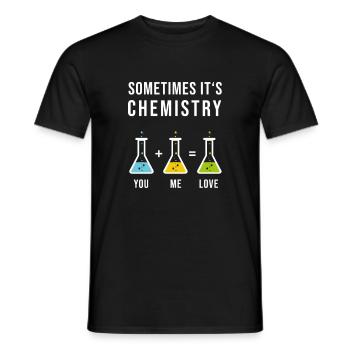 Chemistry laboratory reaction organic love gift - Men's T-Shirt - black - Front - AI Model Male 178 light (178cm)