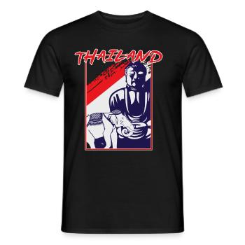Tailand country travel gift - Men's T-Shirt - black - Front - AI Model Male 178 light (178cm)
