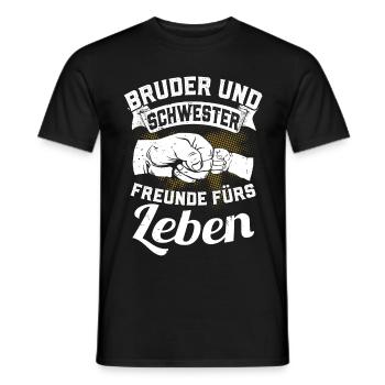 Bruder und Schwester Freunde fürs Leben - Männer T-Shirt - Schwarz - Vorne - AI Model Male 178 light (178cm)