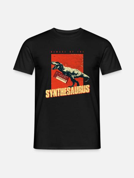 Analog Synthesaurus - Synth T Rex Synthesizer - Men's T-Shirt - black