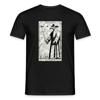 Plague Doctor Occult Black Death Tarot Card - Men's T-Shirt - black - Front - AI Model Male 178 light (178cm)