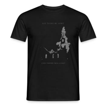 Occult Burning Church Atheist Satan Devil - Men's T-Shirt - black - Front - AI Model Male 178 light (178cm)