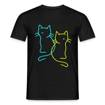 Cats, Pets, Kitten, Cat, Gift Idea - Men's T-Shirt - black - Front - AI Model Male 178 light (178cm)